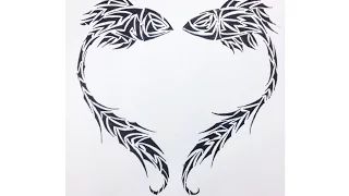 Pisces - Zodiac Tribal Tattoo Designs