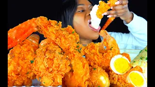 SEAFOOD MUKBANG | KING CRAB SEAFOOD BOIL MUKBANG | CHEESE ALFREDO SAUCE | ASMR EATING | ASMR FOOD