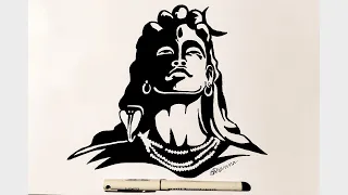 How To Draw Lord Shiva "Adiyogi drawing" Step By Step (Easy Method)| Lord Shiva Drawing