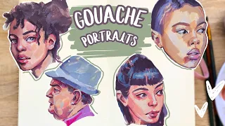 How I paint portraits in Gouache | Paint with me