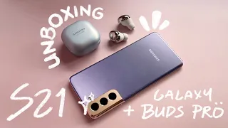 Galaxy S21 & Buds Pro Phantom Violet Unboxing + First Impressions + Diagnostic Test