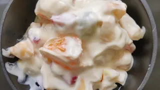 Fruit Cream recipe | easy dessert recipe 🍨