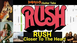 Closer To The Heart - RUSH - Guitar + Bass TABS Lesson (Rewind)