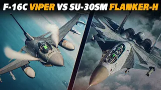 Viper In Modern Combat Environment | F-16C Viper Vs Su-30SM Flanker-H Digital Combat Simulator | DCS