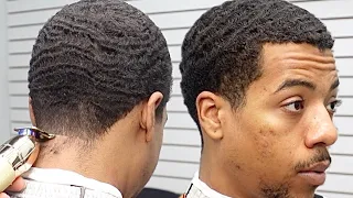 HOW TO CUT A CLASSIC WAVY MID TAPER! I HAD TO SAVE HIS HAIRLINE 👀💈