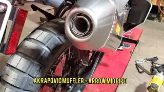 Exhaust Sound Comparison OEM vs Arrow Midpipe vs Akrapovic Muffler + Arrow Midpipe on the Norden 901