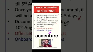 Accenture Interview result & task mail @OnlineStudy4u