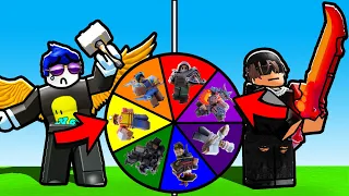 The wheel chooses our KIT.. bad idea *1v3* (Roblox Bedwars)