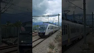 Local Train passes through Kato Acharnai station #train #railway #trainspotting