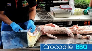 Thailand Street Food | Fresh Crocodile BBQ Street Food Of  Pattaya Thailand