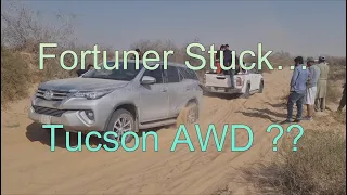 Fortuner Stuck in Dessert what about Tucson AWD ?? #Hyundai #Tucson