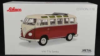 1:18 UNBOXING  VW T1 Samba Bus, rouge/blanc schuco 🔥❤