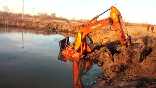 Очистка деревенского пруда или как мы утопили экскаватор: клубный пруд, 1 часть