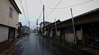 Heavy rain walking Japan /Rain Ambience ASMR