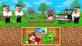 JJ & Mikey Built a GRAVE HOUSE To Escape From the Police in Minecraft (Maizen)