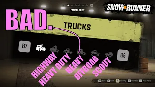 SnowRunner's Truck Categories Make No Sense