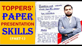 TOPPERS' PAPER PRESENTATION SKILLS (Part-1)