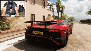 Forza Horizon 5 - Lamborghini Aventador SV | Steering Wheel Gameplay [4K]