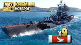 Battleship Kremlin: Huge game on map Hotspot - World of Warships