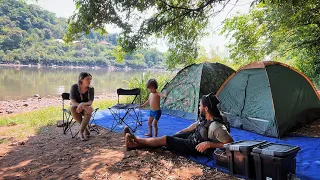 ACAMPAR NA BEIRA DO RIO !! Tudo tranquilo até ANOITECER !