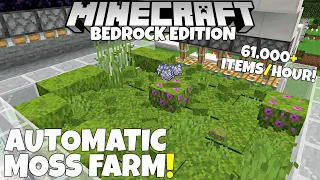 Minecraft Bedrock: Automatic MOSS FARM! 61,000+ Items/Hour! Bonemeal Farm Tutorial. MCPE XBOX PC PS4