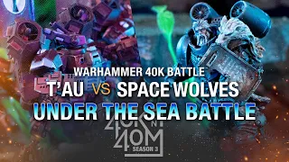Under the Sea Warhammer 40k in 40m! Space Wolves find a T'au underwater base. 2000pts.