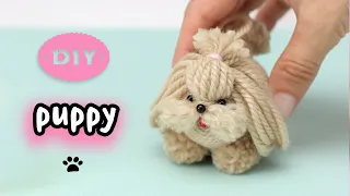 🐶 Diy Puppy Yarn Pom Pom 🧶🐕 The Cutest Little Dog Easy Making 🌟 스레드에서 가장 귀여운 작은 개