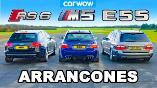 BMW M5 V10 vs AMG E55 vs Audi RS6: ARRANCONES *Atmos vs Turbo vs Supercargado*