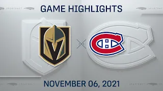 NHL Highlights | Golden Knights vs. Canadiens - Nov. 6, 2021