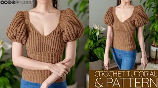 How to Crochet: Puff Sleeve Top | Pattern & Tutorial DIY