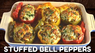 How to Make Stuffed Bell Peppers with Beef & Rice | Easy Classic Recipe