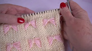 Knit a Colorful Butterfly Stitch in Two Colors