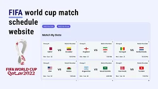 FIFA world cup match schedule website using HTML | CSS | Javascript