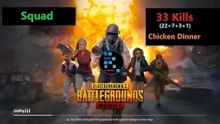 [Hindi] PUBG Mobile | "33 Kills" In Squad & Winner Winner Chicken Dinner