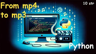 Конвертация mp4 файла в mp3 используя Python (moviepy.editor) | Уроки Python