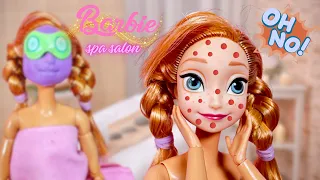 Anna & Barbie Girl Pink Spa Day - Face Mask & Foot Spa | kids stories