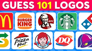 Guess the Logo in 3 Seconds...Restaurant Logo 🍔🍕🍏 101 Famous Logos | Monkey Quiz