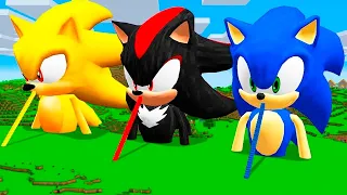 SUPER HOUSE HOW TO PLAY SONIC / SHADOW / SUPER SONIC / KNUCKLES in Minecraft Compilation GAMEPLAY