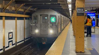 MTA Subway: R62/A & R142 (3)(4) Trains @ Crown Heights - Utica Avenue