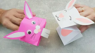 DIY - Как сделать зайца из бумаги? Поделки из бумаги для детей. How to make a paper bunny?
