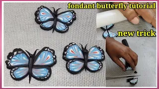 fondant butterfly tutorial | butterfly for cake | fondant butterfly without cutter | butterfly cake