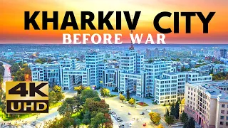 Flying Over Kharkiv City Before War. 4K Drone Footage