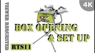 Ryobi 10 inch 15 amp Table Saw with Folding Stand RTS11 - BOX OPENING & SET UP