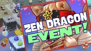 Merge Dragons Zen Dragon Event! Merge 5 of anything, harvest twin life flower & brambles task