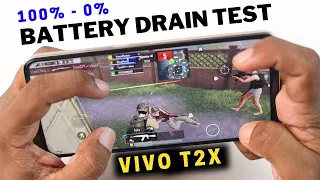 Vivo T2x 5G Battery Drain Test 100% - 0% Only PUBG Play & Heating Test