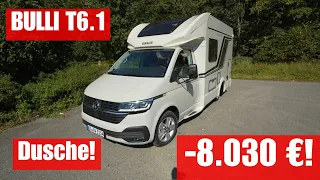 -8.030,- € Discount! VW T6.1 BULLI Wohnmobil Van Vansation 500 MQ 79 mit Dusche  (Werbung)