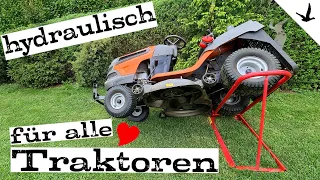 Rasentraktor Hebevorrichtung / Rasentraktorheber Hydraulisch 🚩für alle Rasentraktoren geeignet Test.