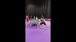 WANG Chuqin's (CHN) & Truls MOREGARDH's (SWE) practice before the match (2018 YOG)