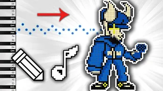 What TABI Sounds Like on Piano - Draw and Listen - MIDI Art - How To Draw - Pixel Art - FNF