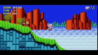 Sonic 2 Hill Top Zone Boss as Super Knuckles and Speedy Tails